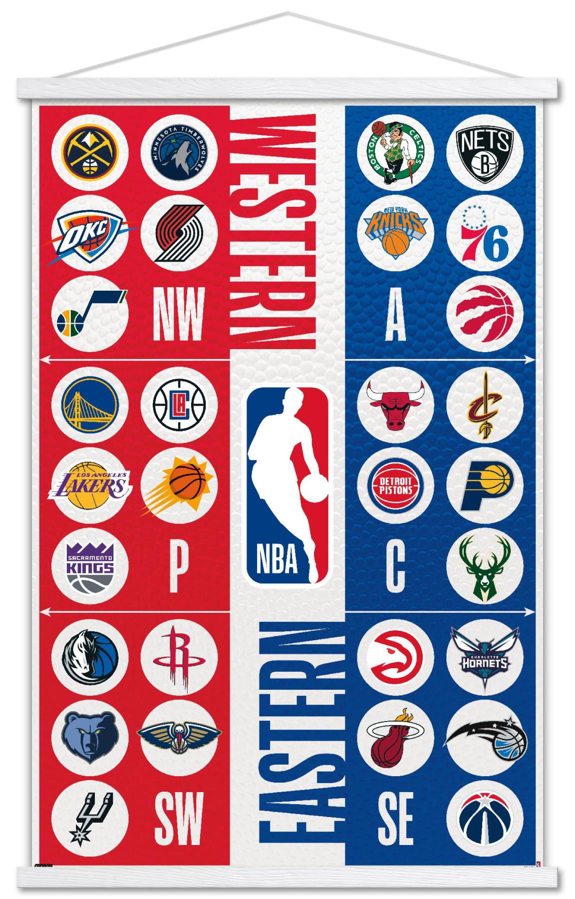  Trends International Gallery Pops NBA Portland Trail Blazers -  Global Logo Wall Art Wall Poster, 12 x 12, White Framed Version :  Everything Else