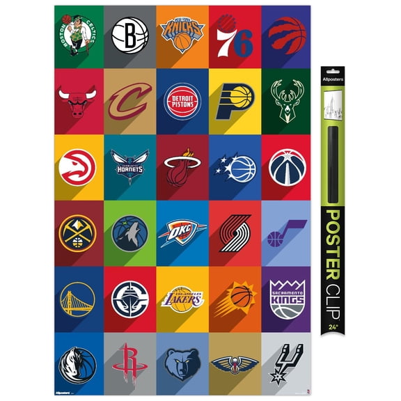 NBA League - Logos 25 Wall Poster, 22.375" x 34"