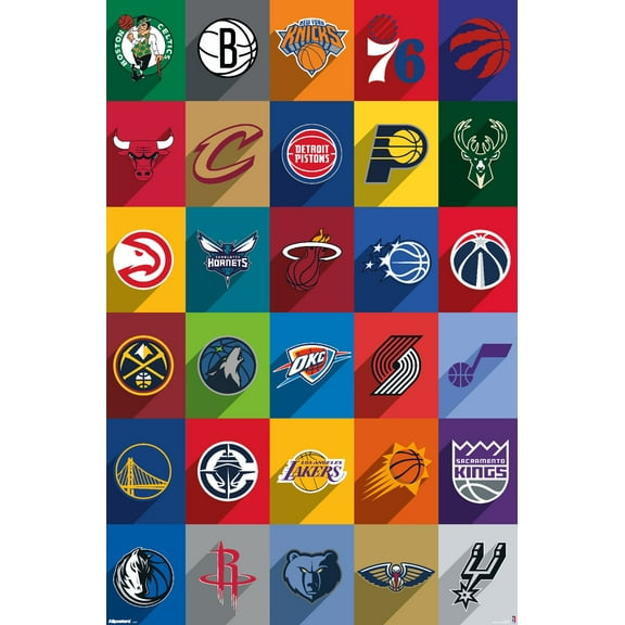 NBA League - Logos 25 Wall Poster, 22.375" x 34"