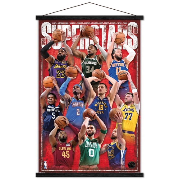 NBA League - Superstars 25 Wall Poster with Magnetic Frame, 22.375" x 34"