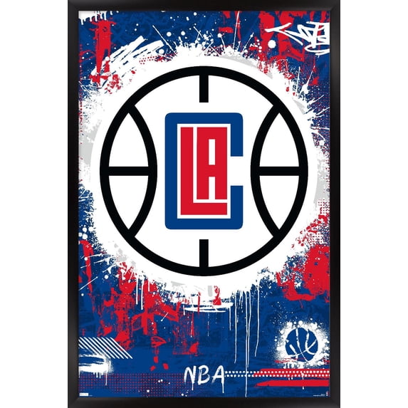 NBA Los Angeles Clippers - Maximalist Logo 23 Wall Poster, 22.375" x 34" Framed