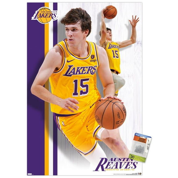 NBA Los Angeles Lakers - Austin Reaves 24 Wall Poster with Pushpins, 22.375" x 34"