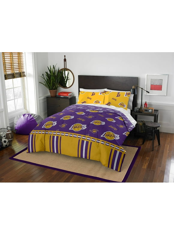 NBA Los Angeles Lakers Bed in Bag Set, Queen Size, Team Colors, 100% Polyester, 5 Piece Set