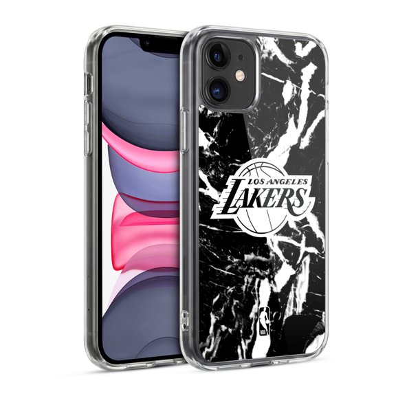 NBA Los Angeles Lakers Black Marble Hybrid MagSafe Case for Apple iPhone 11