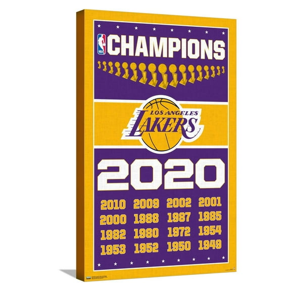 NBA Los Angeles Lakers - Champions 20 Canvas Wall Poster, 14.725" x 22.375"