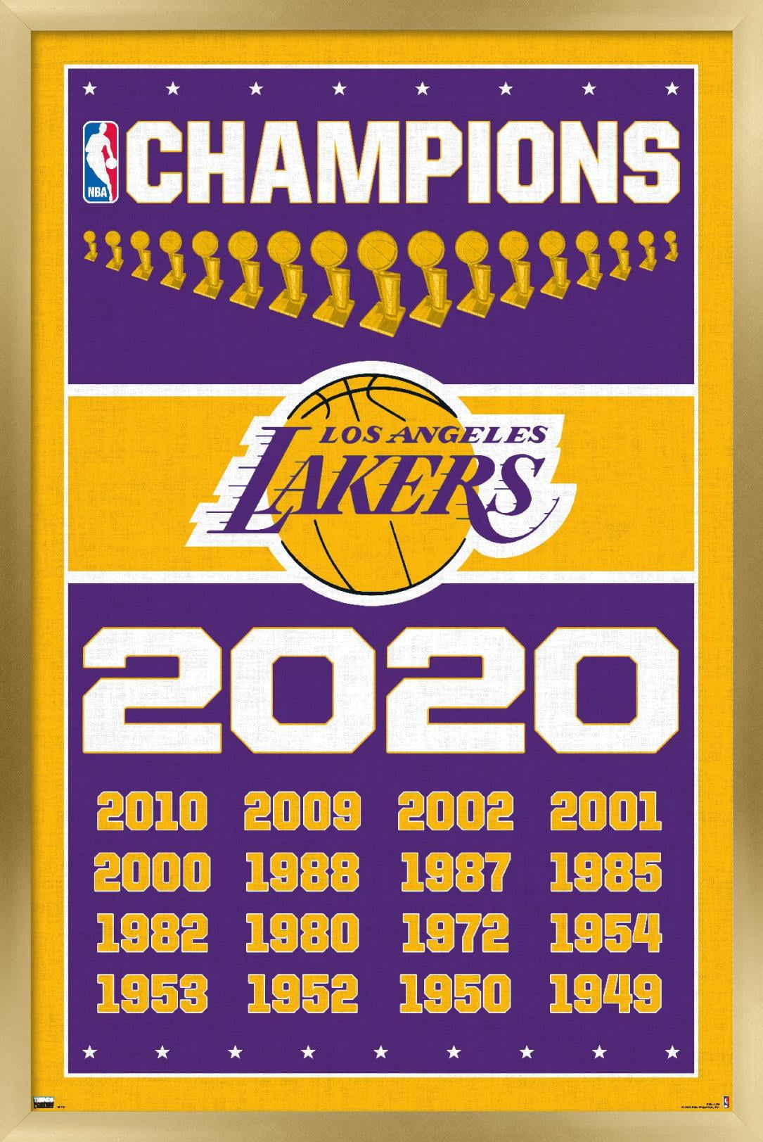 NBA Los Angeles Lakers - Champions 20 Wall Poster, 14.725" x 22.375", Framed - image 1 of 5
