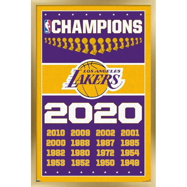 NBA Los Angeles Lakers - Champions 20 Wall Poster, 14.725" x 22.375", Framed