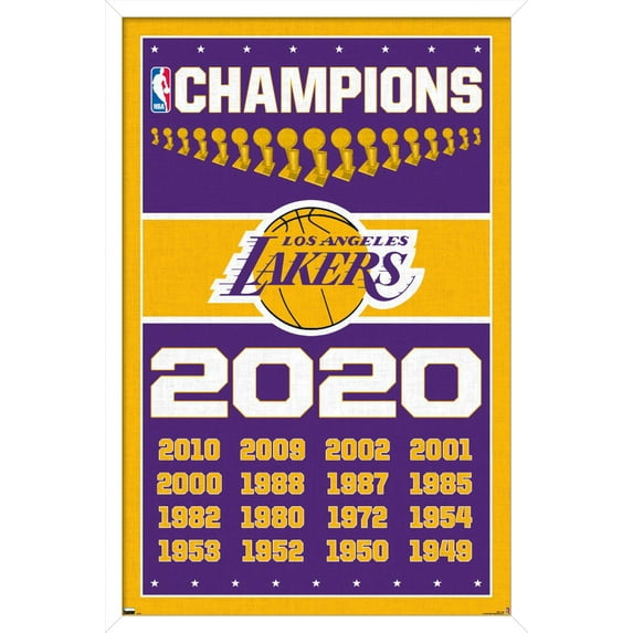 NBA Los Angeles Lakers - Champions 20 Wall Poster, 14.725" x 22.375", Framed