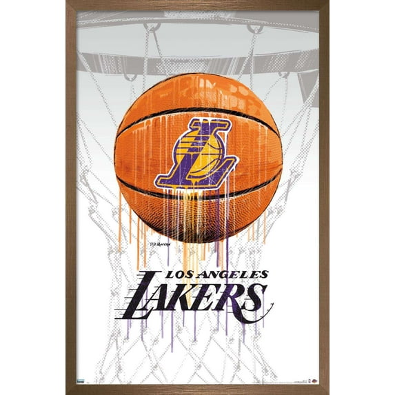 NBA Los Angeles Lakers - Drip Ball 20 Wall Poster, 22.375" x 34", Framed