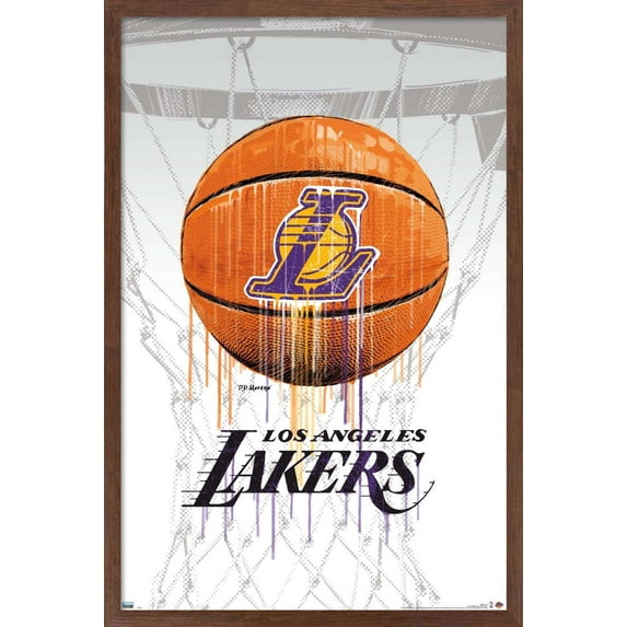 NBA Los Angeles Lakers - Drip Ball 20 Wall Poster, 22.375" x 34", Framed