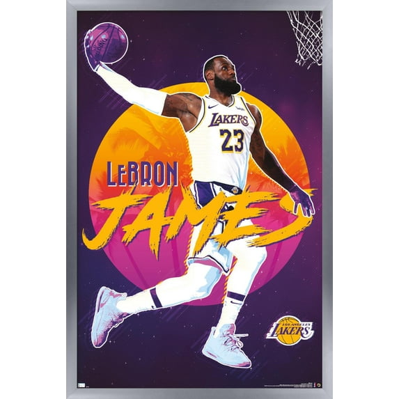 NBA Los Angeles Lakers - LeBron James 20 Wall Poster, 14.725" x 22.375" Framed