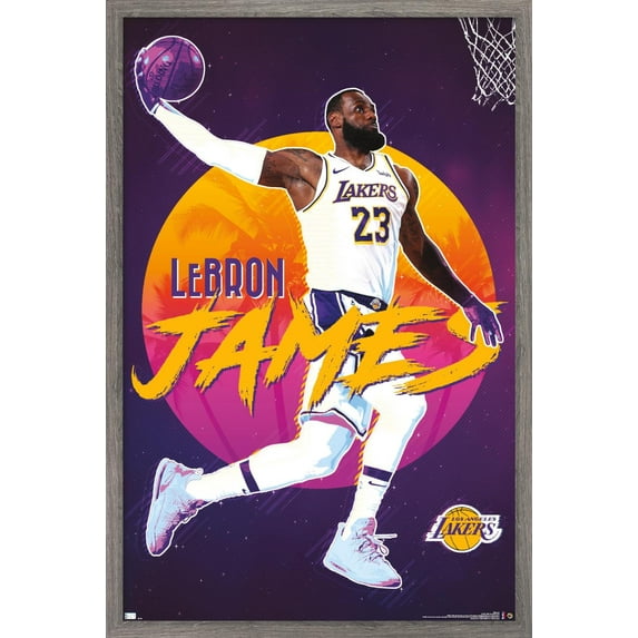 NBA Los Angeles Lakers - LeBron James 20 Wall Poster, 22.375" x 34" Framed