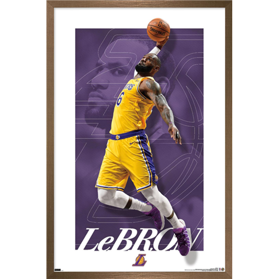 NBA Los Angeles Lakers - LeBron James 21 Wall Poster, 22.375" x 34", Framed