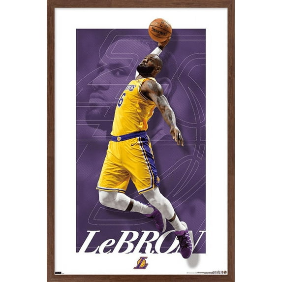 NBA Los Angeles Lakers - LeBron James 21 Wall Poster, 22.375" x 34", Framed