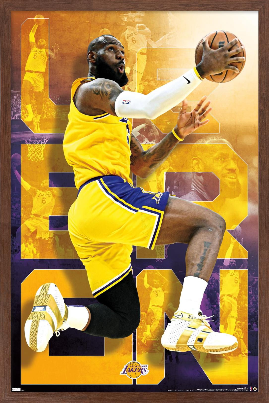 NBA Los Angeles Lakers - LeBron James 20 Wall Poster, 22.375 x 34, Framed  