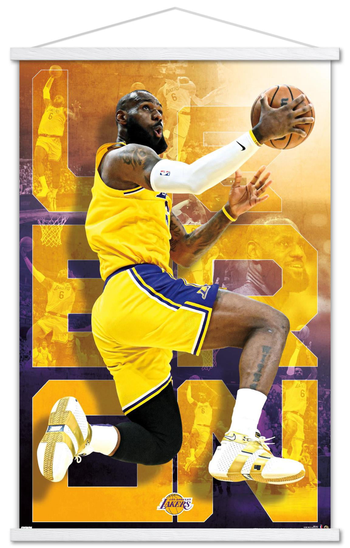 LeBron James Hand Painted Poster Print, Los Angeles Lakers Poster Print,  NBA, Basketball Print, All Star, Wall Decor, Wall art