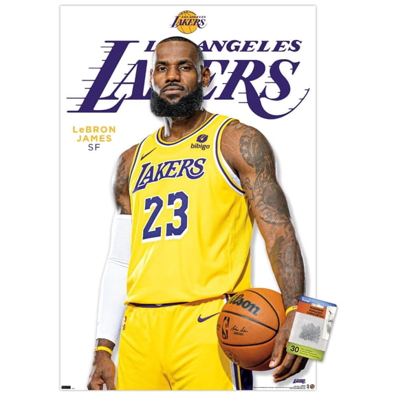 NBA Los Angeles Lakers - LeBron James Feature Series 23 Wall Poster with Pushpins, 22.375" x 34"