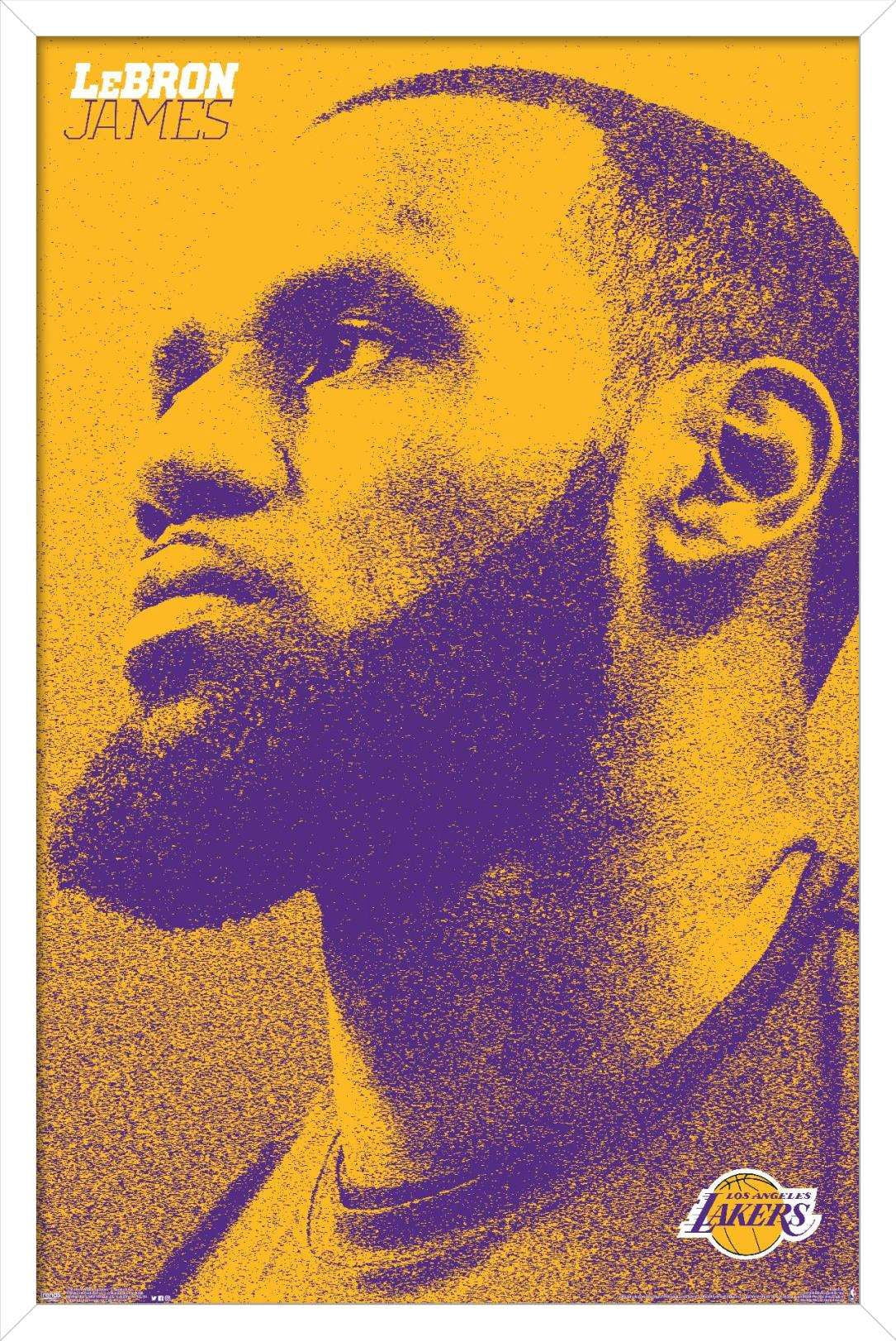 NBA Los Angeles Lakers - Lebron James 18 Wall Poster, 14.725" x 22.375", Framed