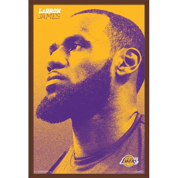 NBA Los Angeles Lakers - Lebron James 18 Wall Poster, 22.375" x 34", Framed