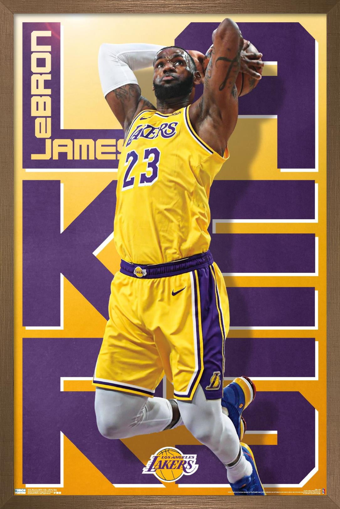 NBA Los Angeles Lakers - LeBron James 20 Wall Poster, 22.375 x 34, Framed  