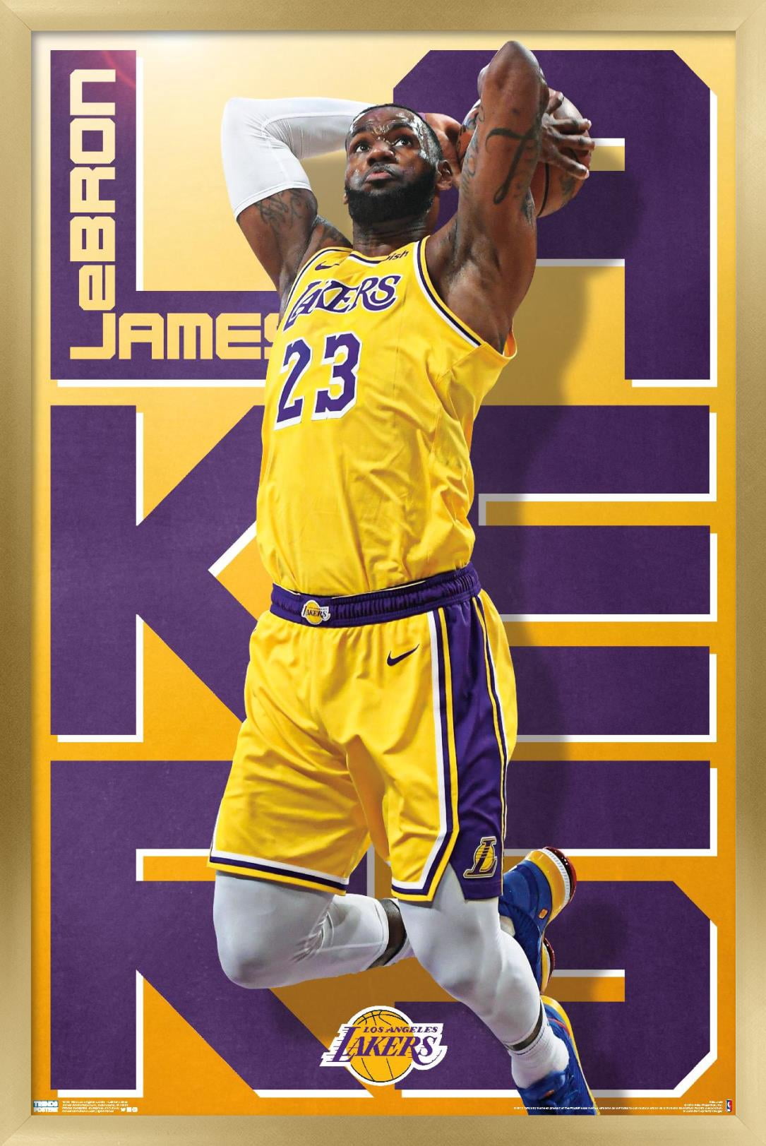 NBA Los Angeles Lakers - Lebron James 19 Wall Poster, 22.375" x 34" Framed
