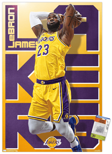 NBA Los Angeles Lakers - LeBron James 21 Wall Poster with Pushpins