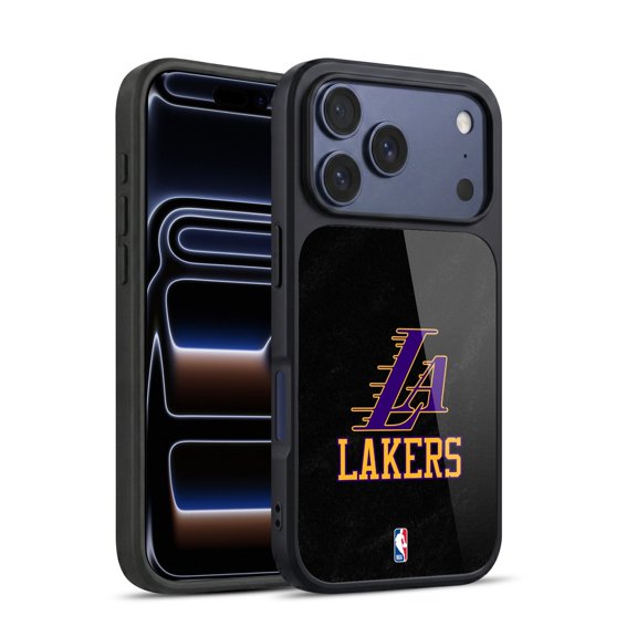 NBA Los Angeles Lakers Logo Black & Purple Design Hybrid Hard MagSafe Case for Apple iPhone 17 Pro