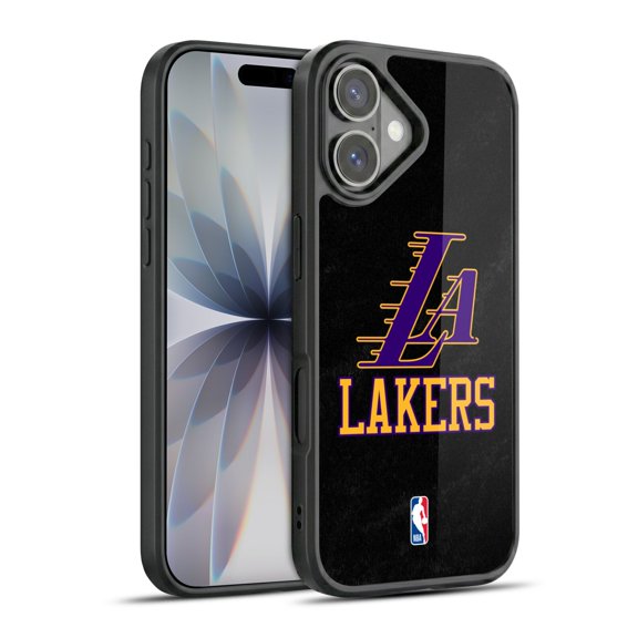 NBA Los Angeles Lakers Logo Black & Purple Design Hybrid Hard MagSafe Case for Apple iPhone 17