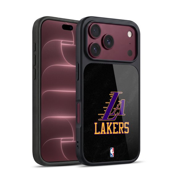 NBA Los Angeles Lakers Logo Black & Purple Design Hybrid Hard MagSafe Case for Apple iPhone 18 Pro