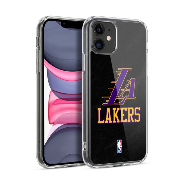 NBA Los Angeles Lakers Logo Black & Purple Design Hybrid MagSafe Case for Apple iPhone 11