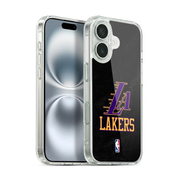 NBA Los Angeles Lakers Logo Black & Purple Design Hybrid MagSafe Case for Apple iPhone 16