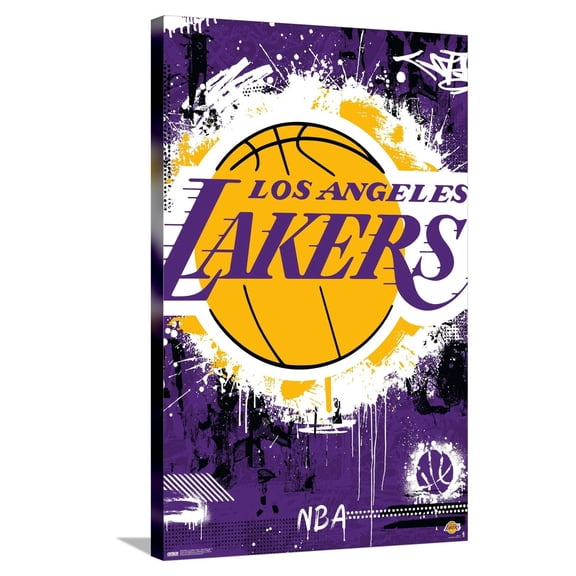 NBA Los Angeles Lakers - Maximalist Logo 23 Canvas Wall Poster, 22.375" x 34"