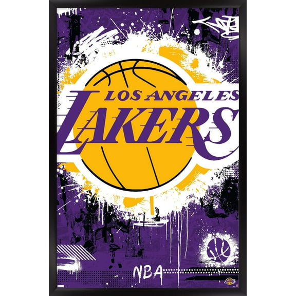 NBA Los Angeles Lakers - Maximalist Logo 23 Wall Poster, 22.375" x 34" Framed