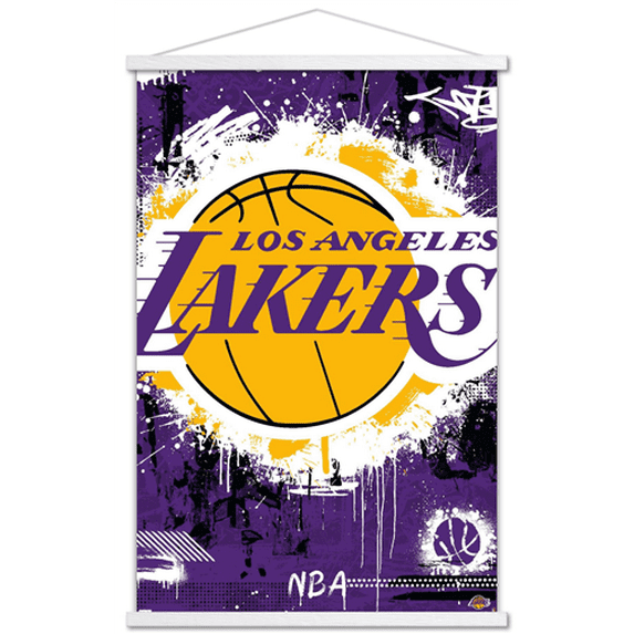 NBA Los Angeles Lakers - Maximalist Logo 23 Wall Poster with Magnetic Frame, 22.375" x 34"