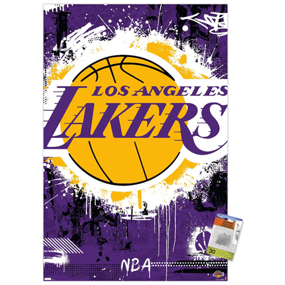 NBA Los Angeles Lakers - Maximalist Logo 23 Wall Poster with Push Pins, 22.375" x 34"