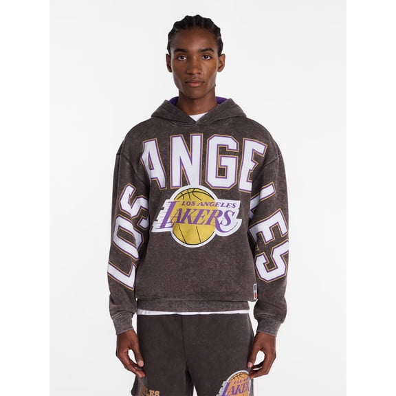 NBA Los Angeles Lakers Men's & Men's Big and Tall Oversized Pullover Hoodie, Sizes XS-4XLT