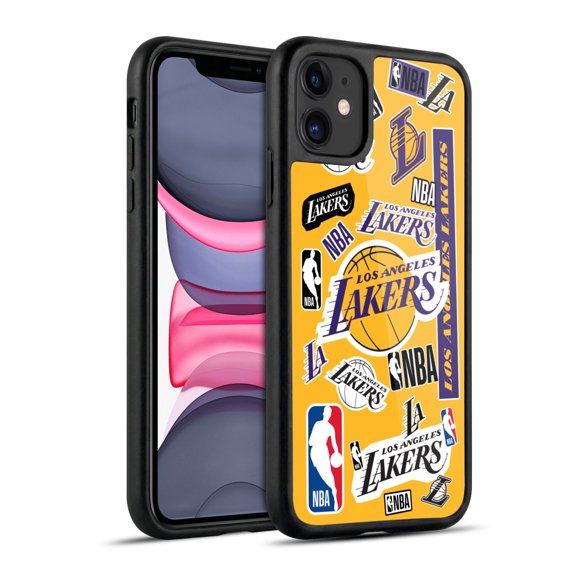 NBA Los Angeles Lakers Sticker Collage Hybrid Hard MagSafe Case for Apple iPhone 11