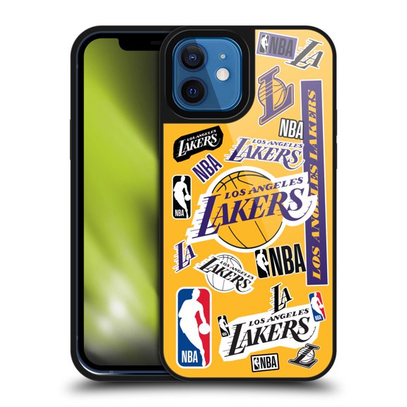 NBA Los Angeles Lakers Sticker Collage Hybrid Hard MagSafe Case for Apple iPhone 12 / iPhone 12 Pro