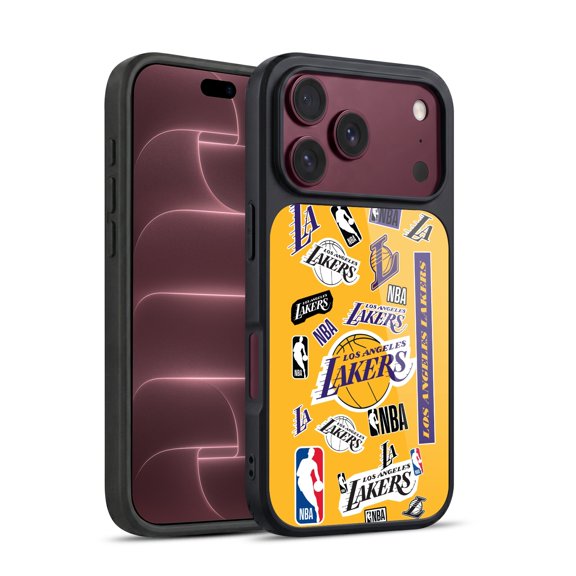 NBA Los Angeles Lakers Sticker Collage Hybrid Hard MagSafe Case for Apple iPhone 18 Pro
