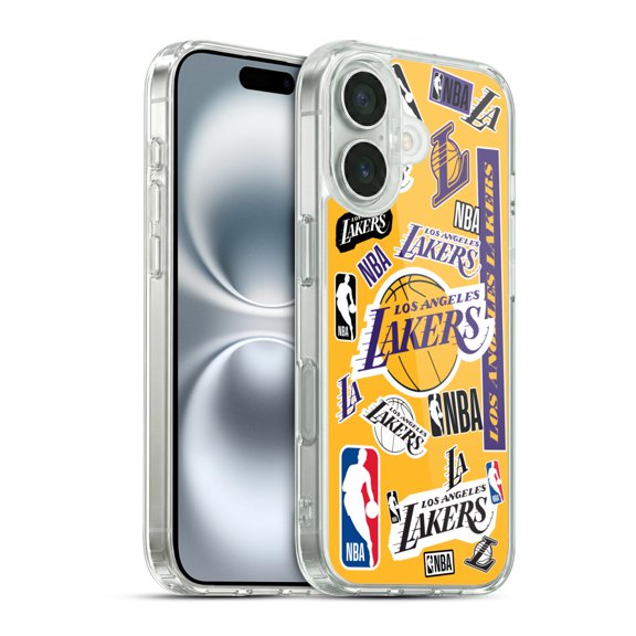 NBA Los Angeles Lakers Sticker Collage Hybrid MagSafe Case for Apple iPhone 16