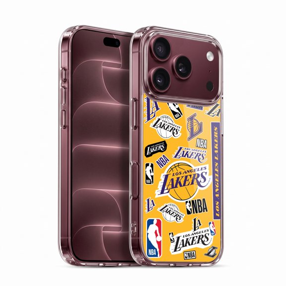 NBA Los Angeles Lakers Sticker Collage Hybrid MagSafe Case for Apple iPhone 18 Pro