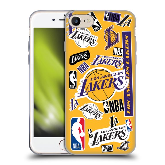 NBA Los Angeles Lakers Sticker Collage Hybrid MagSafe Case for Apple iPhone 7 / 8 / SE 2020 & 2022