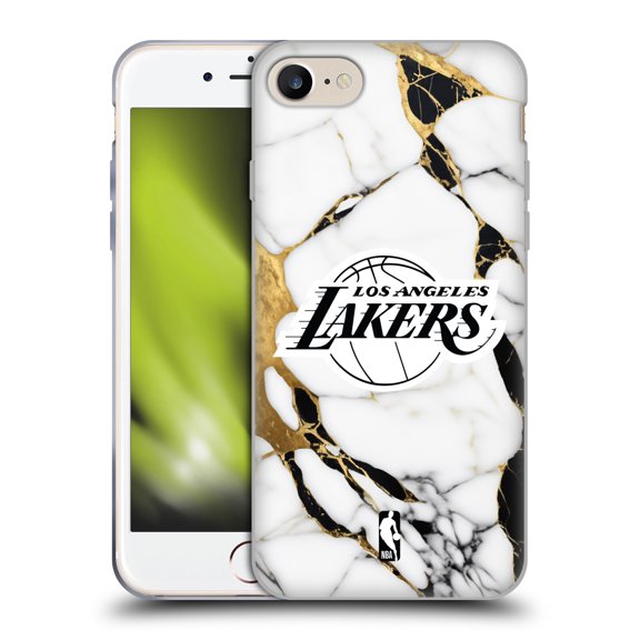 NBA Los Angeles Lakers White Marble Hybrid MagSafe Case for Apple iPhone 7 / 8 / SE 2020 & 2022