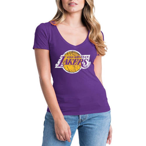 NBA Los Angeles Lakers Women's Short Sleeve V Neck Graphic Tee