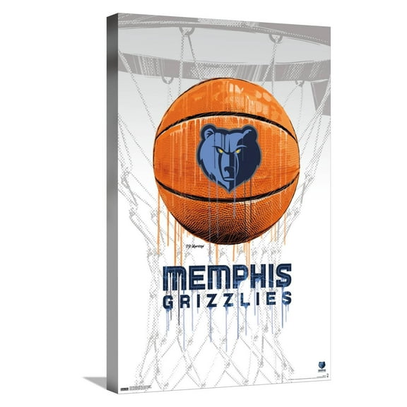 NBA Memphis Grizzlies - Drip Basketball 21 Canvas Wall Poster, 14.725" x 22.375"
