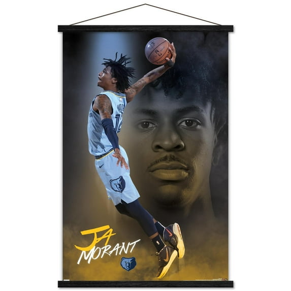 NBA Memphis Grizzlies - Ja Morant 20 Wall Poster with Wooden Magnetic Frame, 22.375" x 34"