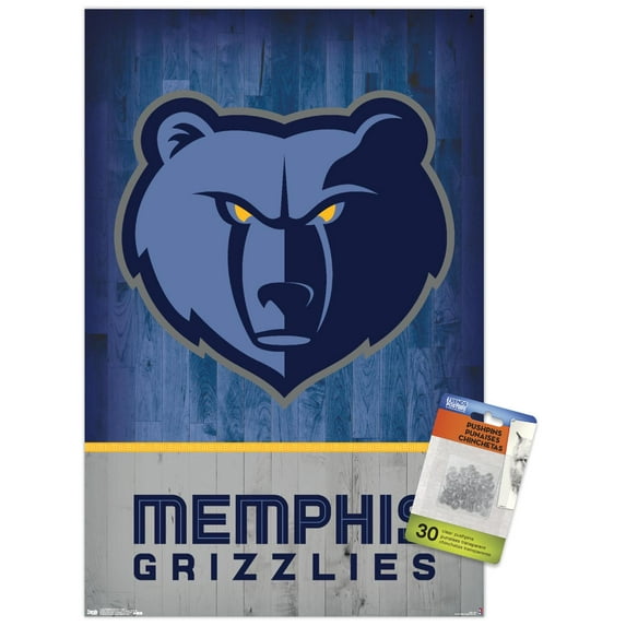 NBA Memphis Grizzlies - Logo 18 Wall Poster with Push Pins, 14.725" x 22.375"