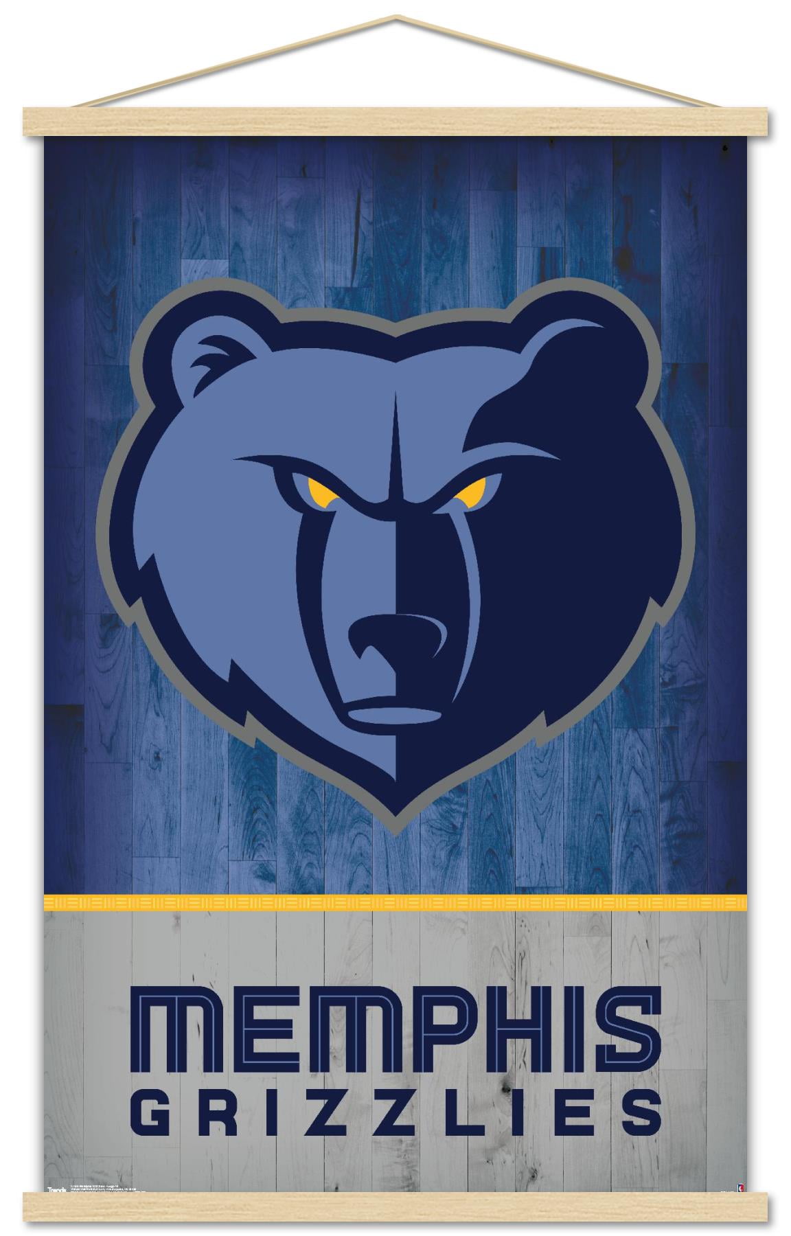 NBA Memphis Grizzlies Logo 18 Wall Poster with Wooden Frame