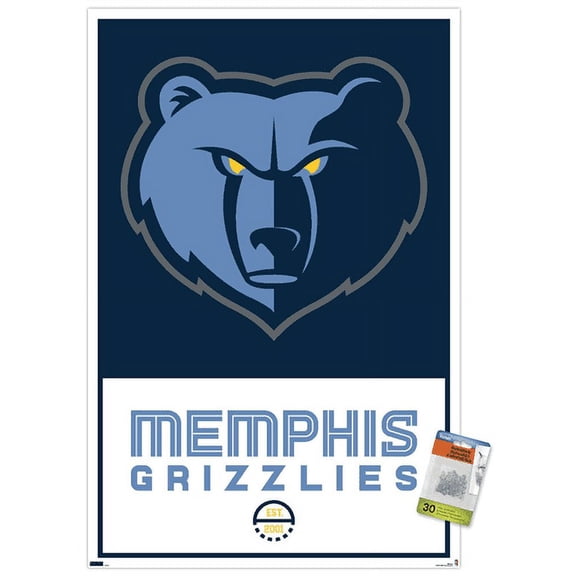 NBA Memphis Grizzlies - Logo 21 Wall Poster with Push Pins, 22.375" x 34"