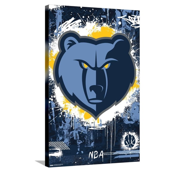 NBA Memphis Grizzlies - Maximalist Logo 23 Canvas Wall Poster, 22.375" x 34"